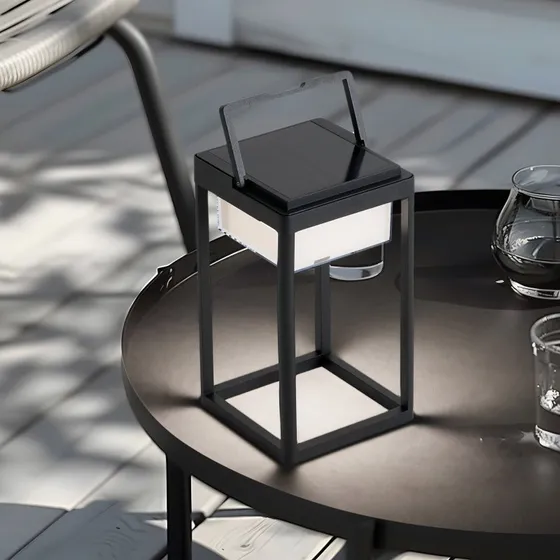 Lucande Tilena LED Solar Tafellamp - Zwart - Dimbaar