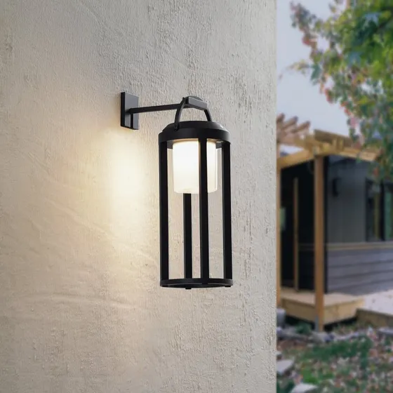 Lucande Tilena 2-in-1 LED Solar Wandlamp - Zwart - Aluminium