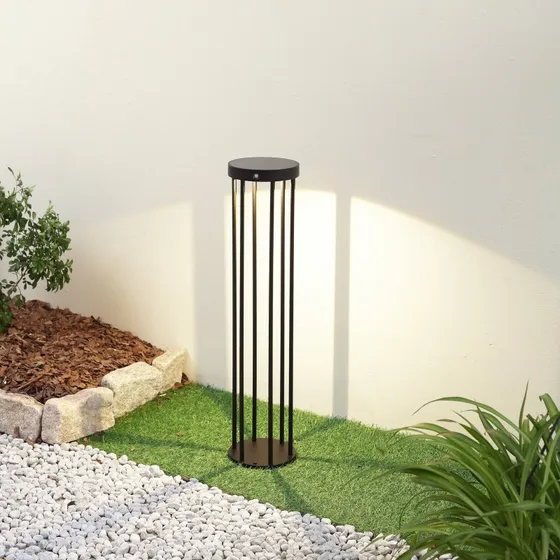 Lucande Evelis LED Tuinpadverlichting - Zwart Aluminium - Met Sensor
