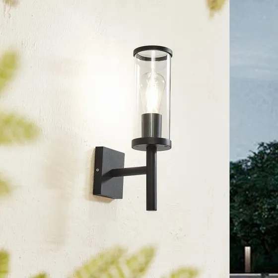Lucande Zanta Buitenwandlamp - Zwart - 39 cm - IP54