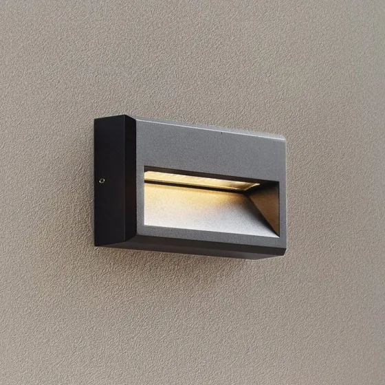 Lucande Weno LED Buitenwandlamp - Zwart - Aluminium - IP65