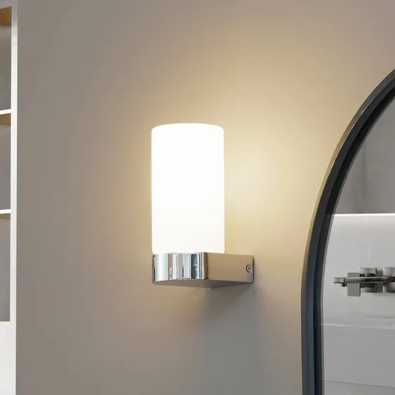 Lucande Basolo Wandlamp - Chroom - 17,2 cm - IP44