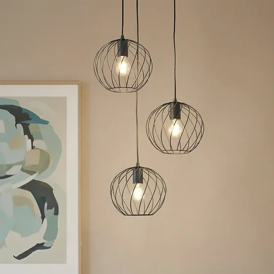 Lindby Hanglamp Danika, Rond, Ø50 cm, Zwart, Metaal