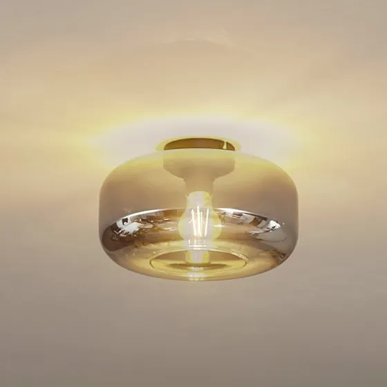 Lindby Plafondlamp Hildur - Rookgrijs Glas - Ø 28,5 cm