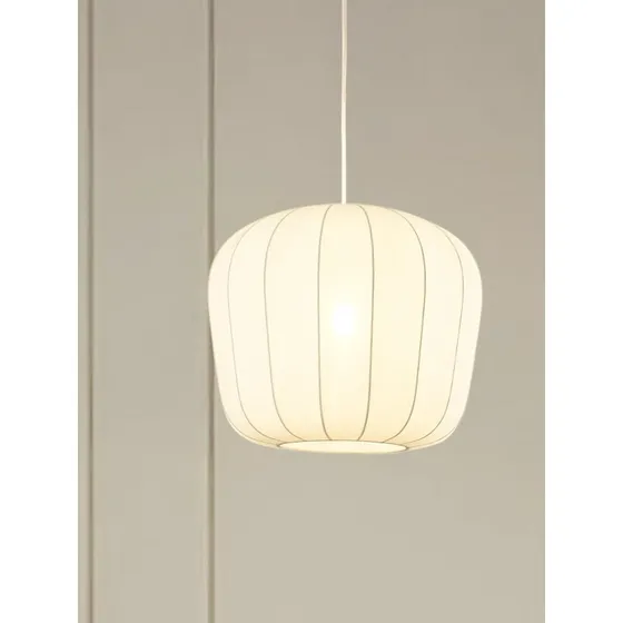 Lindby Helin Hanglamp - Wit - Stoffen Kap - Ø35 cm