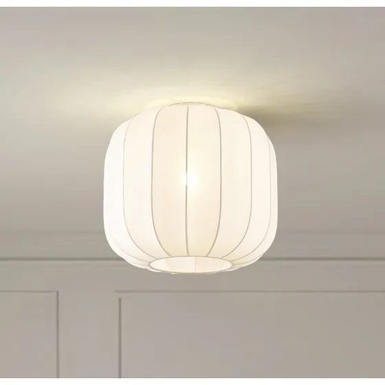 Lindby Helin Plafondlamp - Wit - Stof - Ø 35 cm