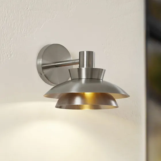 Lucande Thais Buitenwandlamp - Roestvrij Staal - Ø 25 cm - Grijs