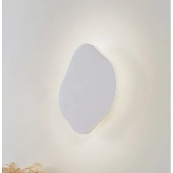 Lindby LED wandlamp Nielson - Wit Gips - 30 x 30 cm