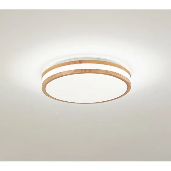 Lindby Emiva LED plafondlamp - Hout - Ø 39,5 cm - CCT