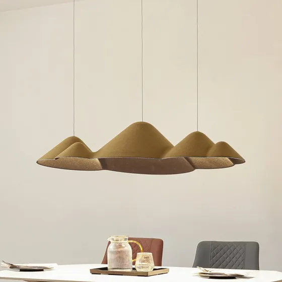 Lucande Beutlin LED Hanglamp - Dimbaar - Olijfgroen - Vilt