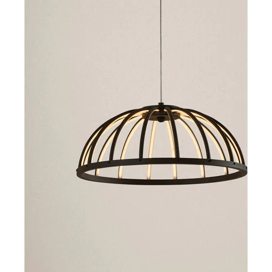 Lucande Attea LED Hanglamp - Zwart - Aluminium - Ø 40 cm