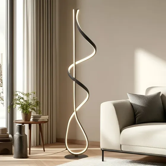 Lucande Rodado LED Vloerlamp - Zwart - 132 cm