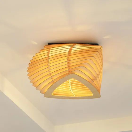 Lindby Sanza Plafondlamp - Hout - 50 cm