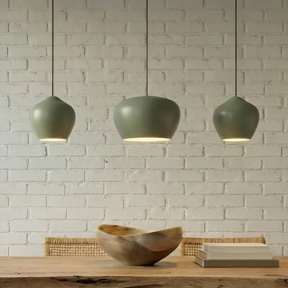 Lucande Malisa Hanglamp - Groen - Scandinavisch - 3-lamps - Metaal