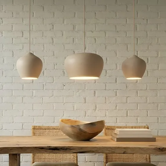 Lucande Malisa Hanglamp Beige - Scandinavisch - Metaal - 3-lamps