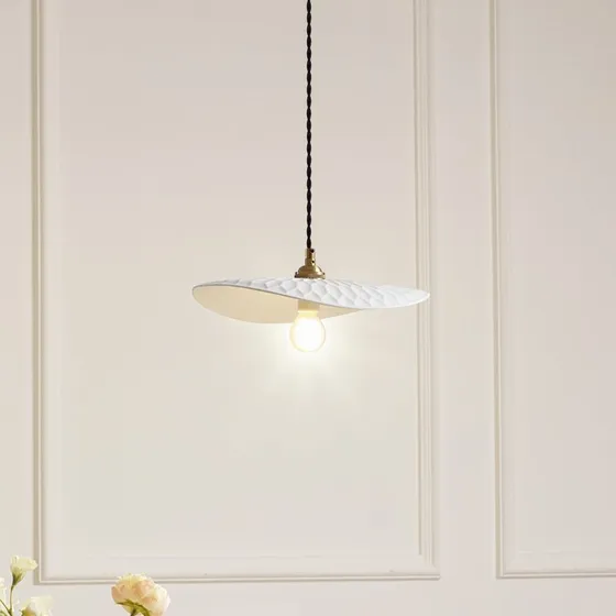 Lindby Annira Hanglamp - Wit/Messing - Keramiek - Ø 29 cm