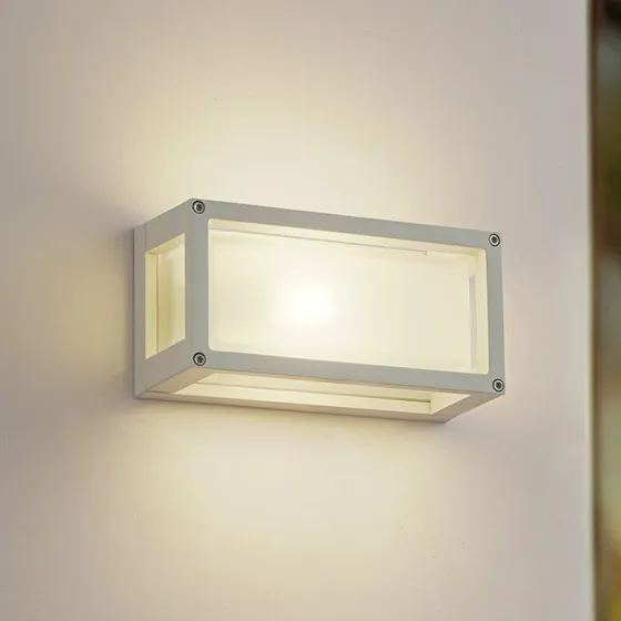 Lucande Aurelien Buitenwandlamp - Wit - 12,5 cm - IP54
