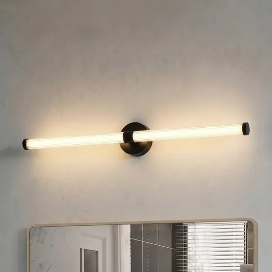 Lucande LED wandlamp Melisa, zwart, 90 cm, CCT, IP44