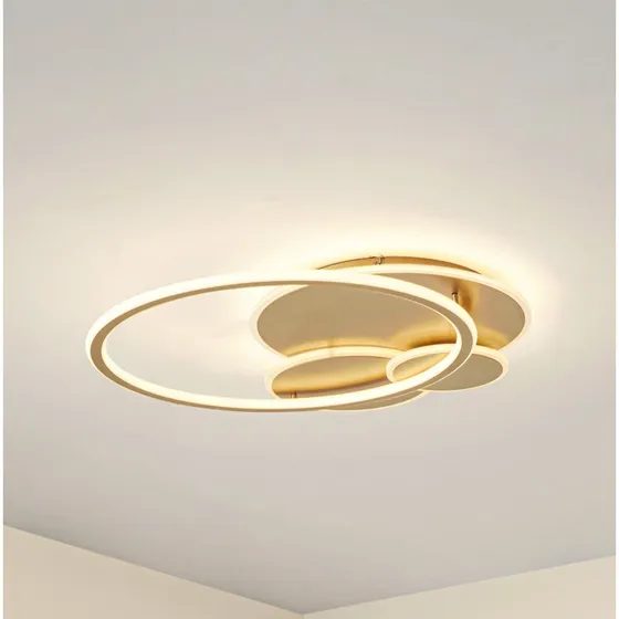 Lucande Circulo LED plafondlamp - Goud - 60 cm - Dimmbaar & CCT