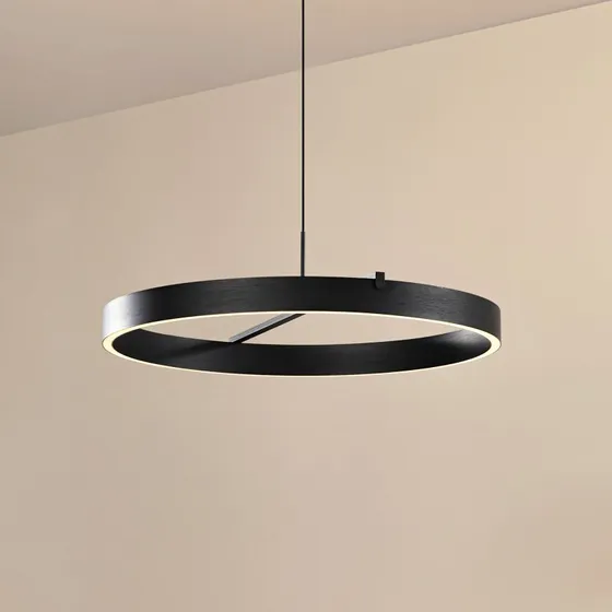 Lucande LED hanglamp Rovan, Ø 60 cm, zwart, CCT, dimbaar