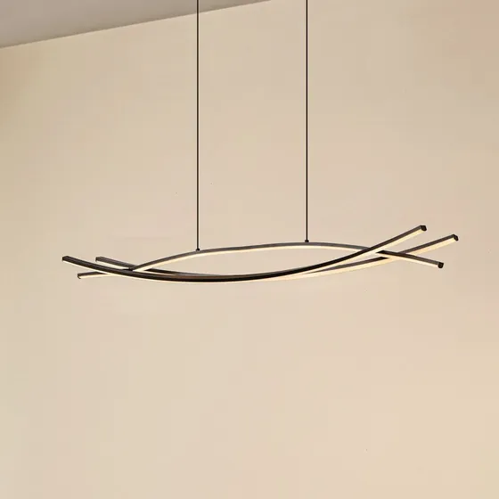 Lucande Sayori LED Hanglamp - Zwart - 98 cm - Dimbare Lichtbron