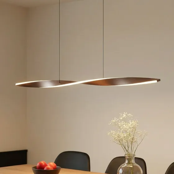 Lindby Hanglamp Jaren, 100 cm, Bruin/Zwart, LED met CCT