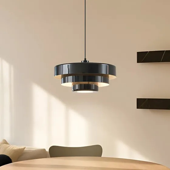Lindby Tivra Hanglamp - Glanzend Zwart - Ø 35 cm