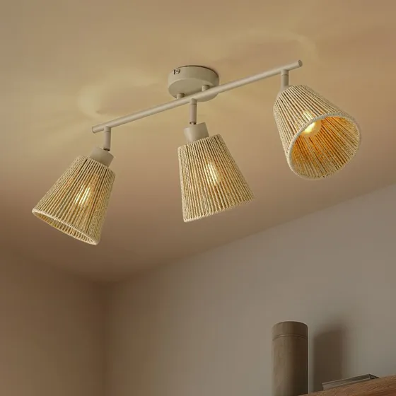 Lindby Anuva Plafondlamp - 72 cm - Beige/Crème - Scandinavisch Design