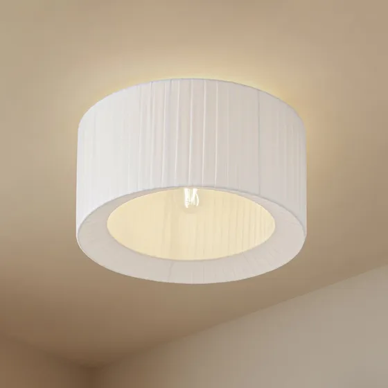 Lindby Virelle Plafondlamp Textiel Wit Ø 40 cm