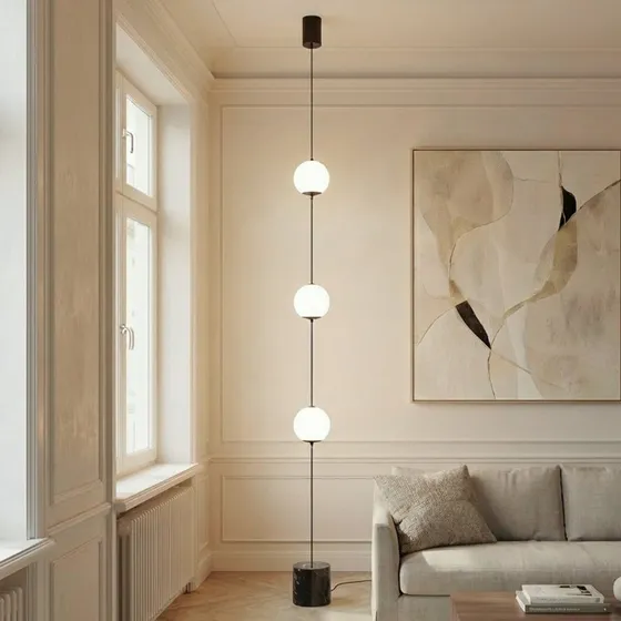 Lucande LED vloerlamp Darrow, zwart/opaal, dimbaar