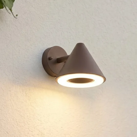 Lindby LED Buitenwandlamp Soran - Bruin - Metaal - IP44