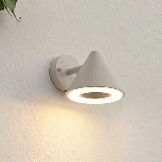 Lindby Soran LED buiten wandlamp, Taupe, IP44