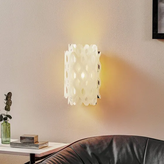 Slamp Charlotte Wandlamp - Wit - Honingraatpatroon