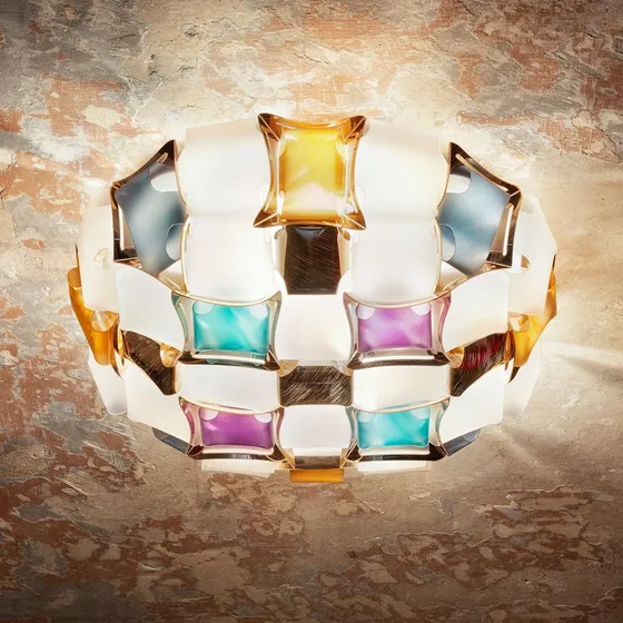 Slamp Mida Design Plafondlamp - Multicolor & Wit - Ø 67 cm