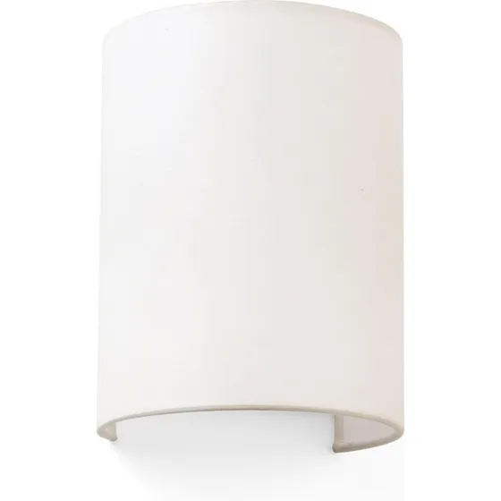 FARO BARCELONA Wandlamp Cotton, gewelfd, beige, 20x15 cm