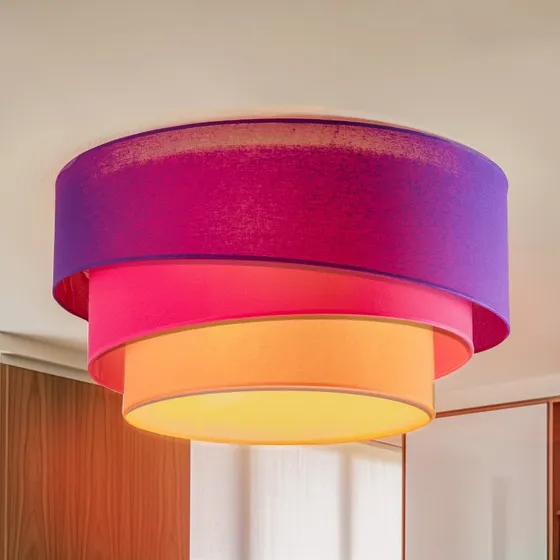 Euluna Trio Max Plafondlamp - Paars/Roze/Oranje - Ø60 cm