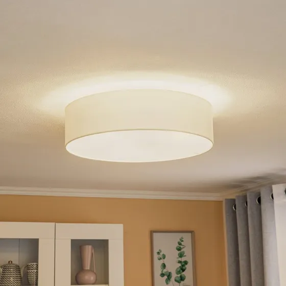 Euluna Roller Plafondlamp Ø50 - Ecru - Modern Stoffen Kap