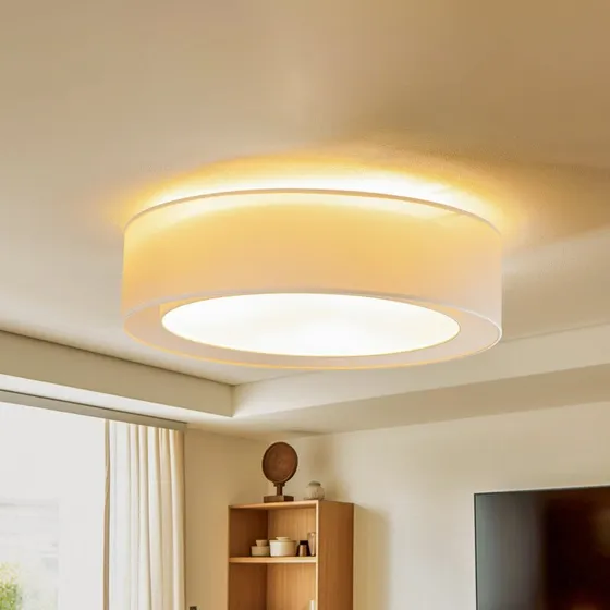 Euluna Tibu Plafondlamp Ø50 cm - Ecru - Modern Textiel