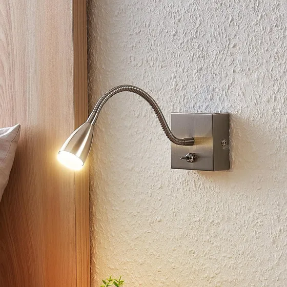 Lindby Jolka LED Wandlamp - Nikkel - Modern