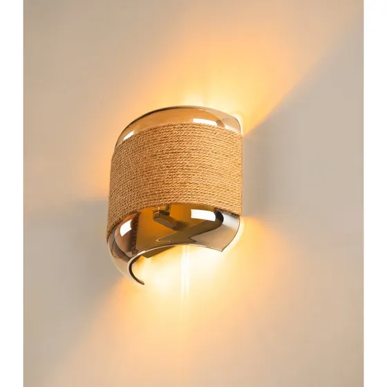 SLV Pantilo Rope Wandlamp Goud - Messing met Getint Glas