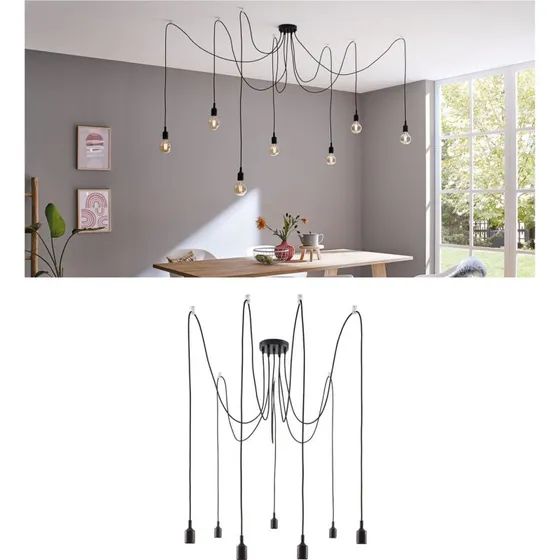 Paulmann Neordic Ketil Hanglamp - Zwart - 7-Lamps