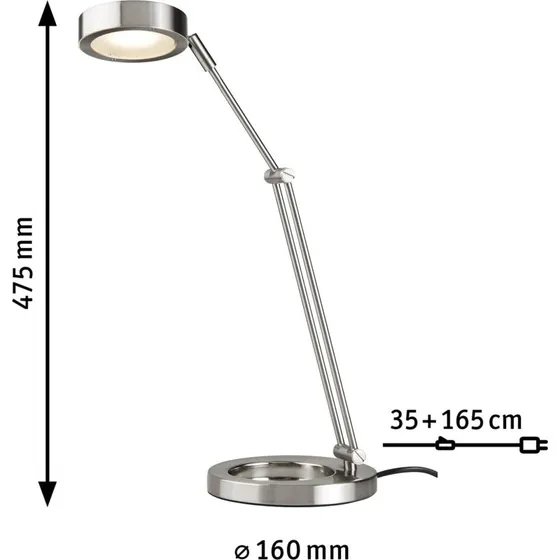 Paulmann Zed LED bureaulamp - Geborsteld ijzer