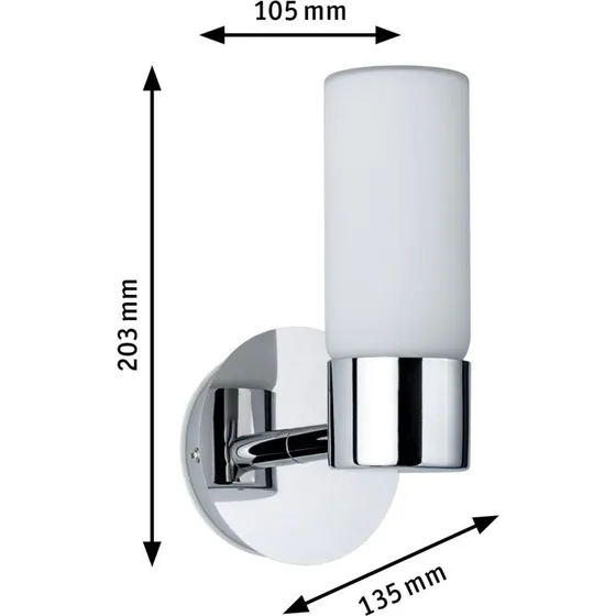 Paulmann Eleon Wandlamp IP44 Chroom/Opaal