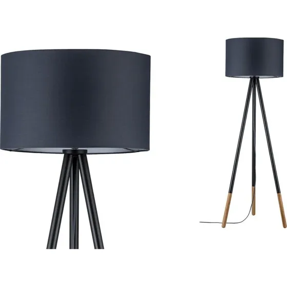 Paulmann Neordic Rurik Vloerlamp - Scandinavisch - Zwart/Grijs/Hout