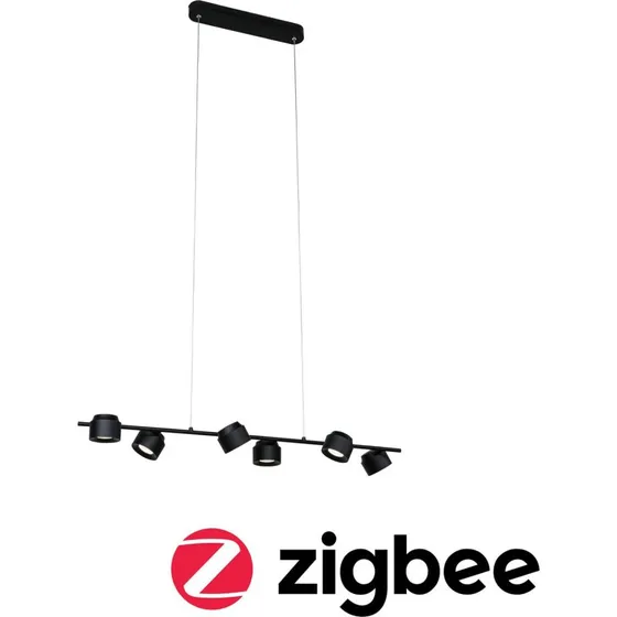 Paulmann Puric Pane Slimme Zigbee Hanglamp - Zwart - 6 Spots