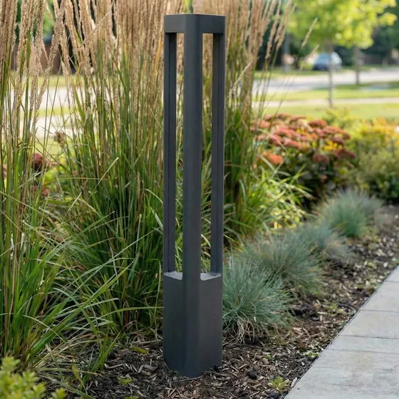 Lucande Pirron LED Tuinpadverlichting - 80 cm - Antraciet