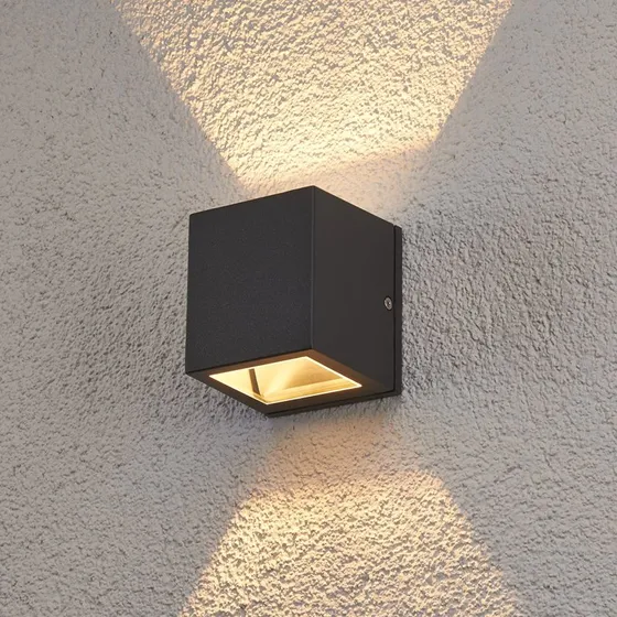 Lucande Maurice Buitenwandlamp - Antraciet - Modern - Metaal