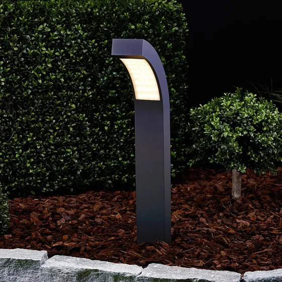 Lucande Lennik LED sokkellamp - 60 cm - Antraciet