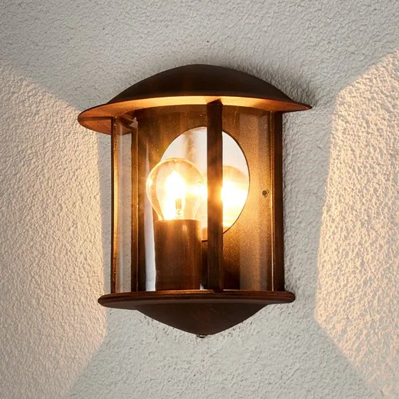 Lindby Maelis Buitenwandlamp - Roestbruin - 27 cm
