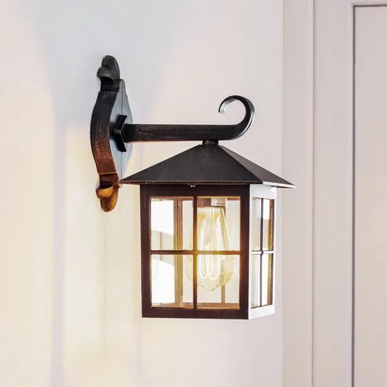 Lindby Wandlamp buiten Ida, Antiek, Aluminium, 34 cm